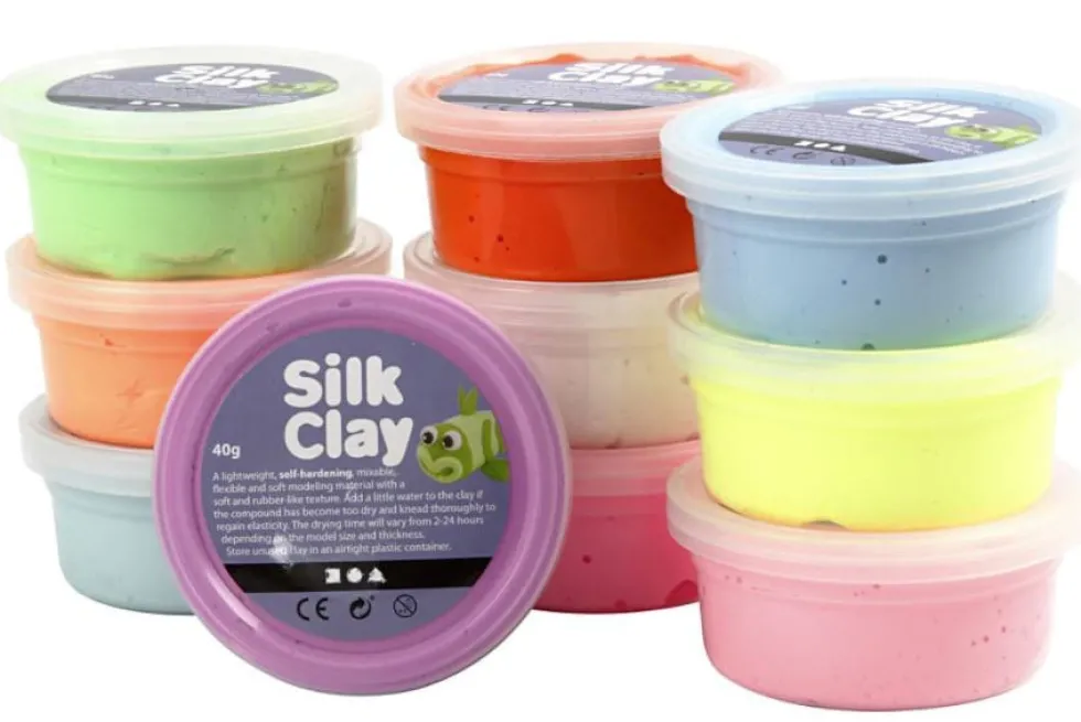 Silk Clay 10 x 40 gr - Neonvärit