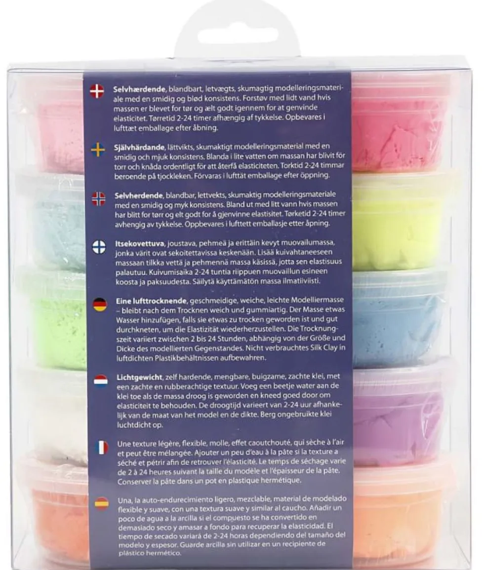 Silk Clay 10 x 40 gr - Neonvärit