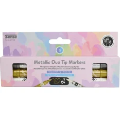 Twin Markers - Kulta/Hopea/Valkoinen, 3 kpl