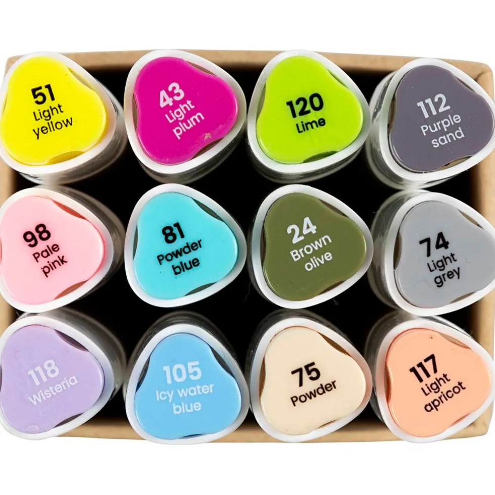 Twin Markers - Pastelli, 12 kpl